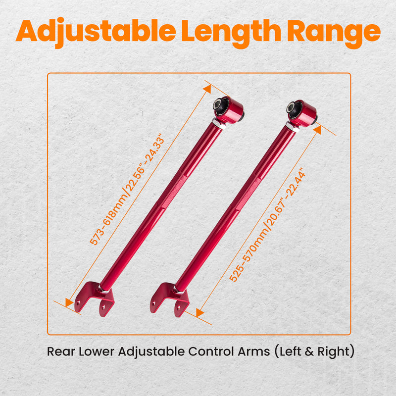 Compatible for BMW E36/E46/E83/E85 & E86 Z4/E89 Z4 Adjustable Rear Lower Camber Control Arms Kit