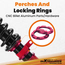 Compatible for BMW 3 Series E90 E91 06-13 Adj Height Shocks FrontRear Red Coilovers Kits