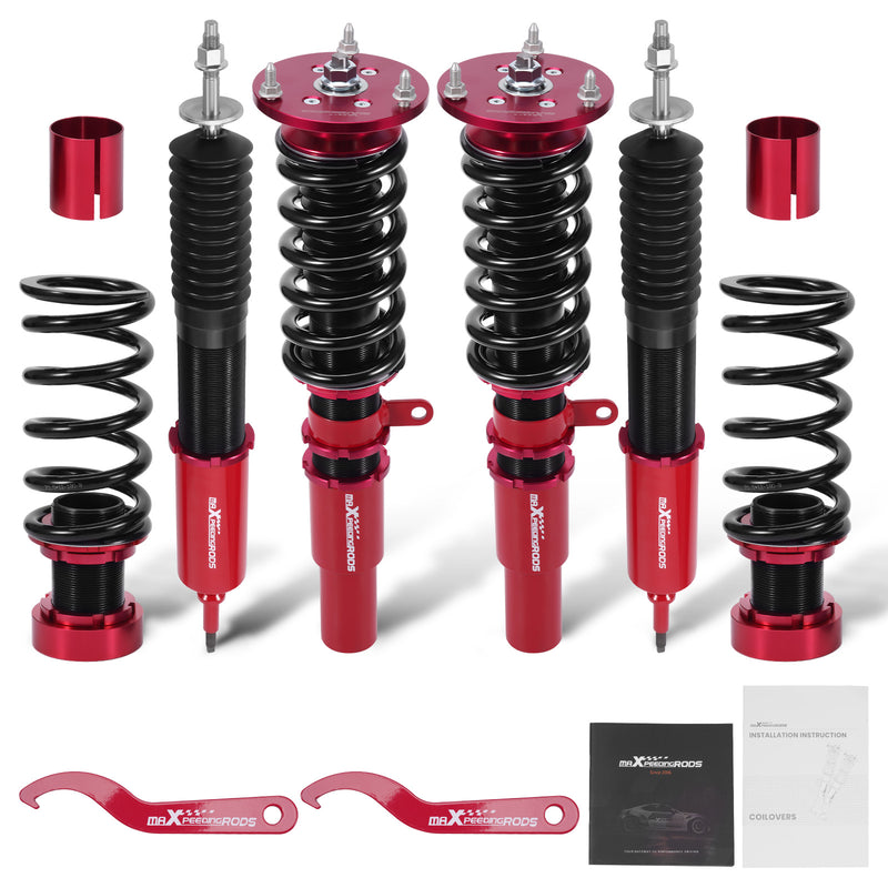 Compatible for BMW 3 Series E90 E91 06-13 Adj Height Shocks FrontRear Red Coilovers Kits