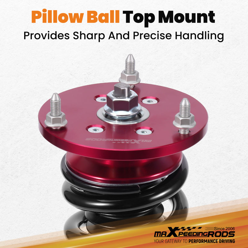 Compatible for BMW 3 Series E90 E91 06-13 Adj Height Shocks FrontRear Red Coilovers Kits