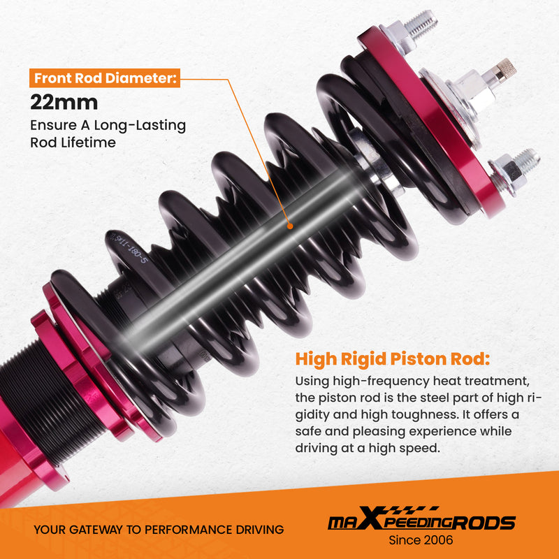 Maxpeedingrods Full Assembly Coilovers Adjust Damper Shock Absorbers compatible for Honda Civic 1988-2000