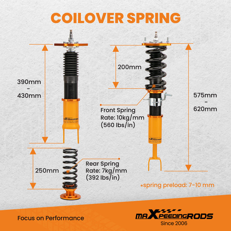 Coilover Suspension Spring Strut Kit compatible for Nissan 350Z Z33 2003 2004 2005 for INFINITI G35