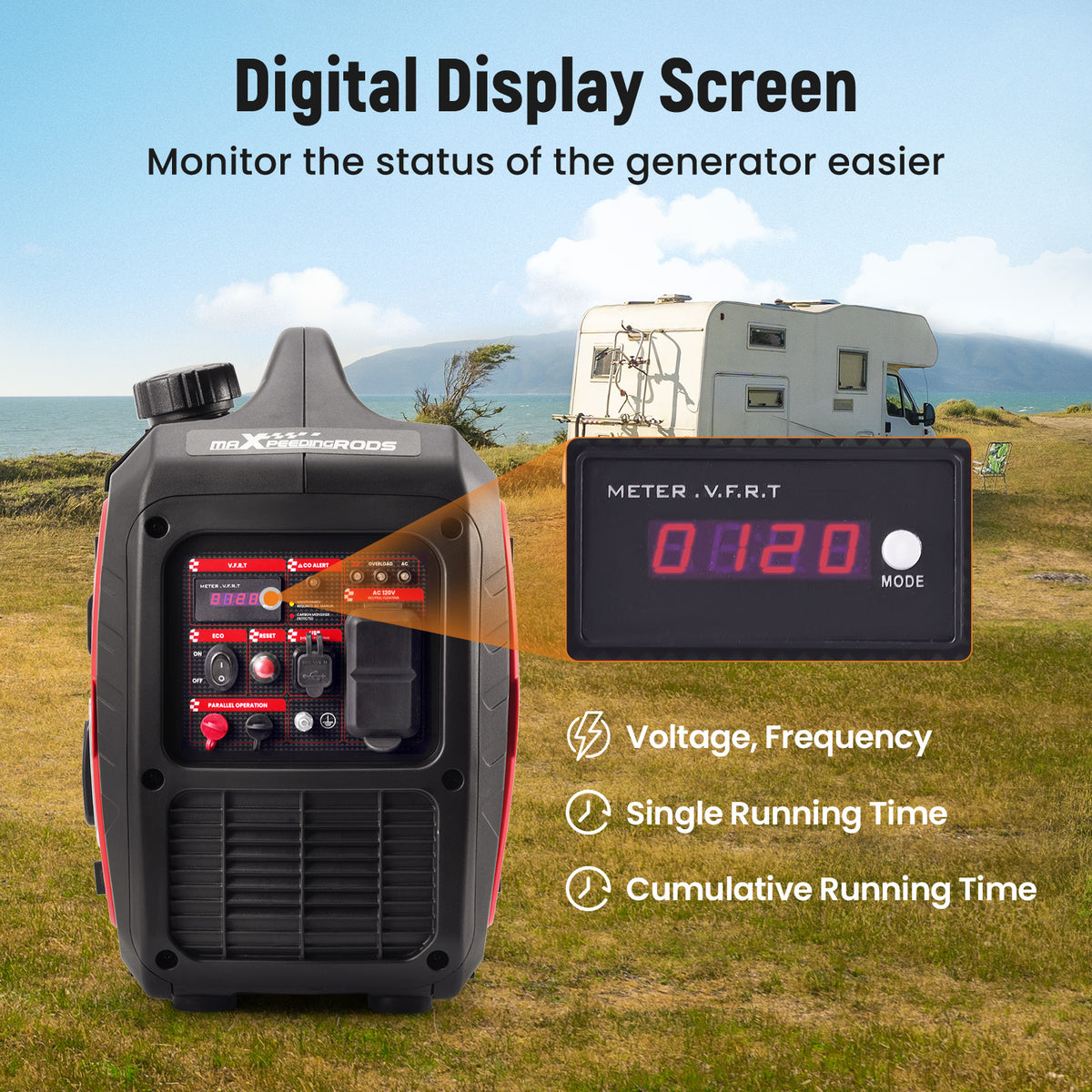 3.5 kW Peak 3.0kW Rated Super Quiet Suitcase Inverter Generator