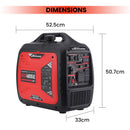 3800W Gas Generator Electric Remote Start Digital Display CO Alert Parallel