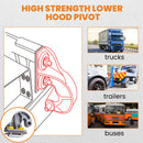 2 pieces replacement Lower Hood Pivot compatible for Peterbilt 13-04708r 13-04708l