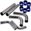 2.5 inch Universal Aluminum Intercooler Turbo Piping pipe Kit+ Silicone+Clamp