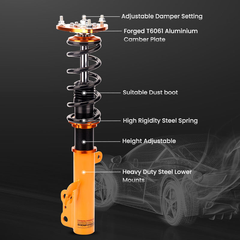 4pcs Coilovers Spring Shock Struts Kit compatible for Toyota Camry 12-17 Adjustable Damper