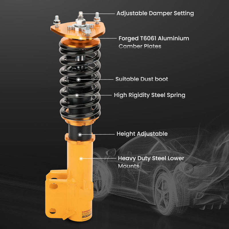 Compatible for Subaru Impreza WRX GC8 24 Ways Adj. Damper 93-01 Tuning Coilovers Suspension Kit