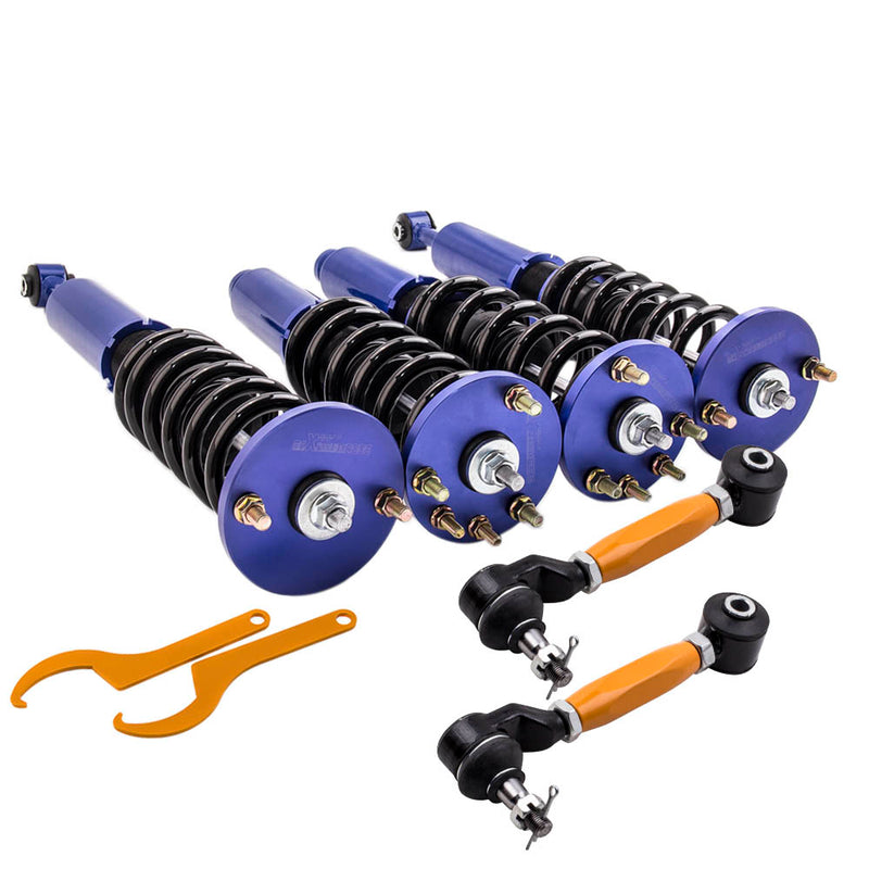 Coilovers Set compatible for Honda Accord 03-07 compatible for Acura TSX 04-08 + 2 Rear Upper Camber Arms