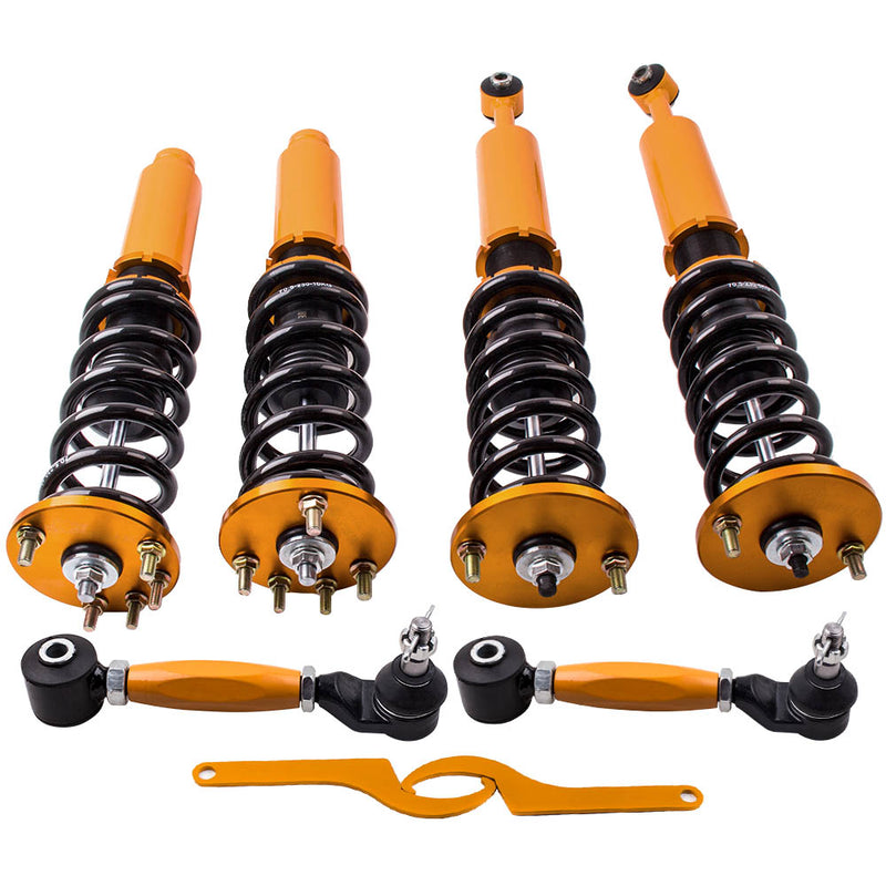 Coilover Kit compatible for Honda Accord 03-07 Golden + 2 Rear Upper Camber Arms PWH
