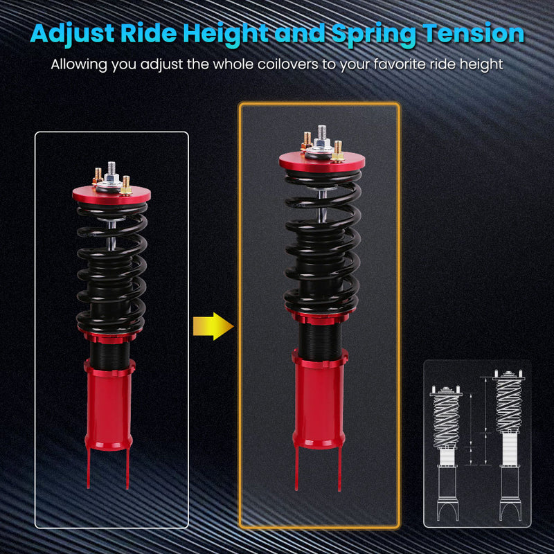 Height Adjustable Coilover Suspension Kit compatible for Honda Civic 1989-2000