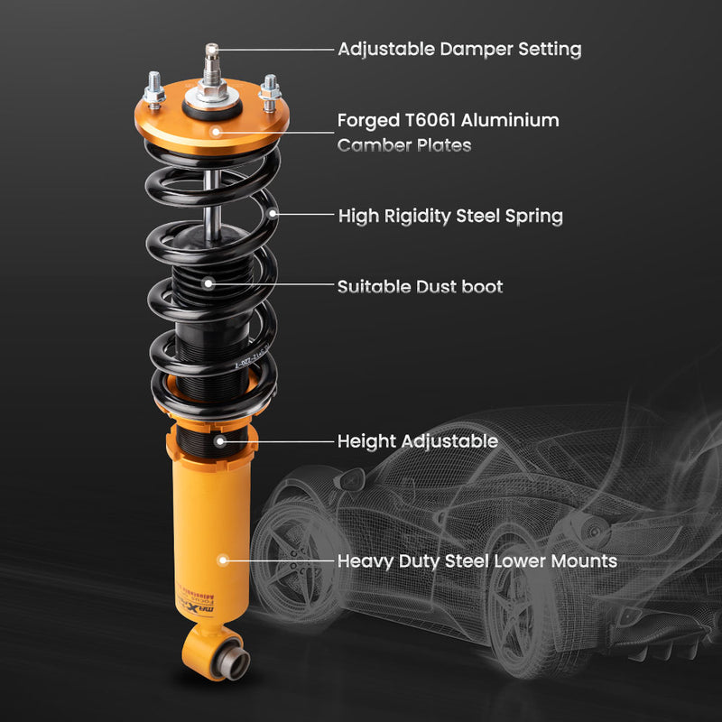 Compatible for Nissan S13 Silvia Sileighty 180/200/240SX 1989 - 1994 Coilovers Shock Absorber Suspension Kits