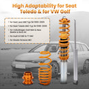 for SEAT LEON (1M1) for VW GOLF IV (1J1) FWD 1999-2006 Coilovers Adjustable Suspension Shock Absorber Kit