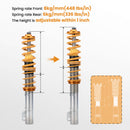 for SEAT LEON (1M1) for VW GOLF IV (1J1) FWD 1999-2006 Coilovers Adjustable Suspension Shock Absorber Kit