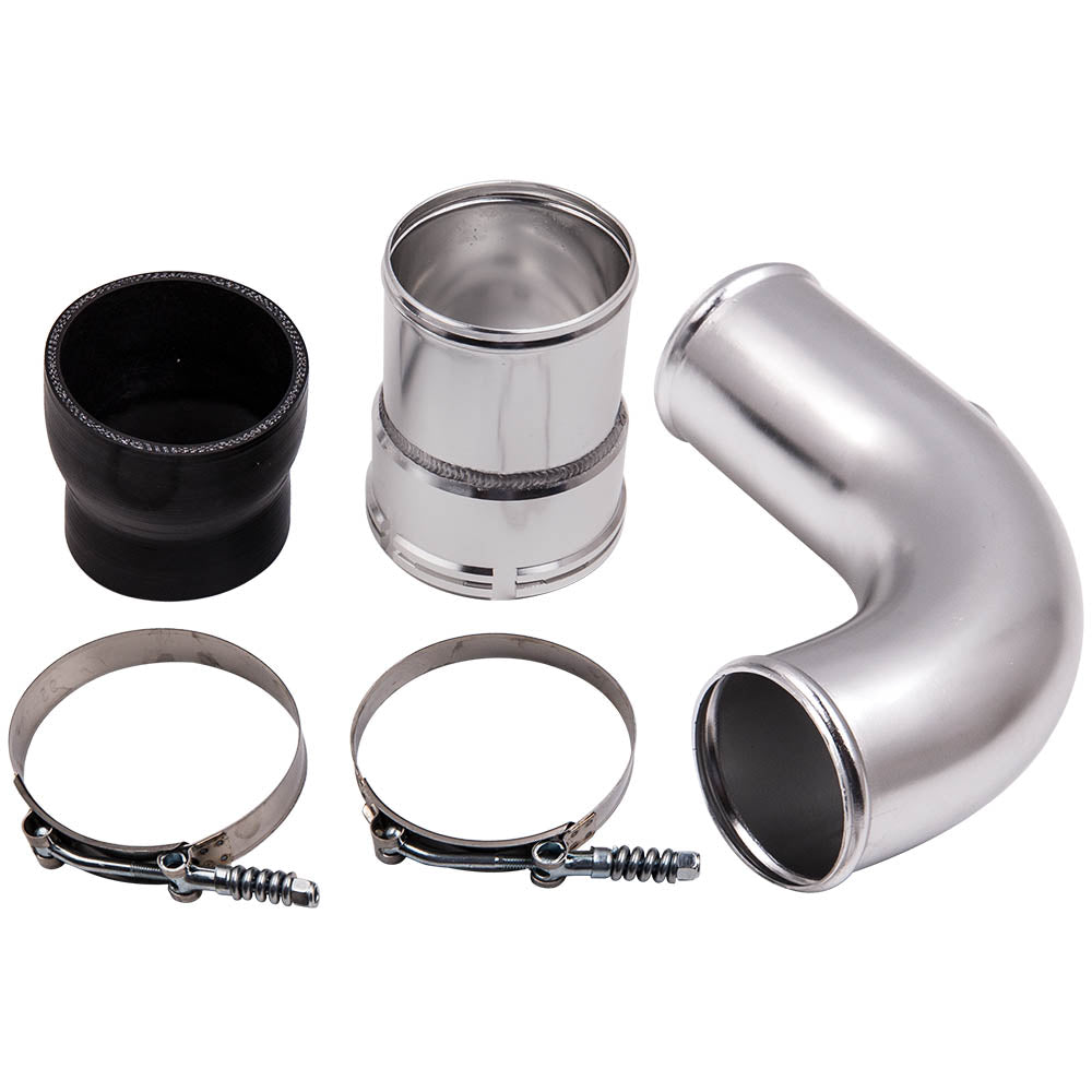 Black Cold Side Intercooler Pipe Kit For 2011-2016 Ford 6.7L Powerstroke – Aluminum, Clamps, Silicone Boot