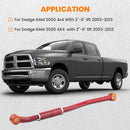 Front Adjustable Track Bar 2-6 Lift Red Compatible for Dodge Ram 2003-2009 with 2-6 lift