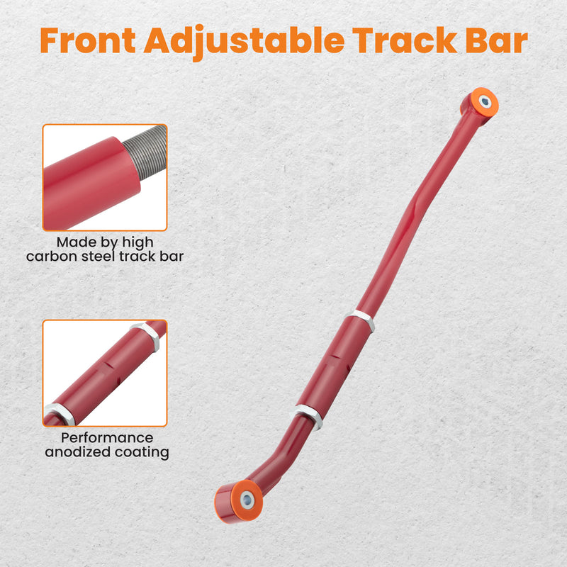 Front Adjustable Track Bar 2-3 Lift Red Compatible for Dodge Ram 2003-2009 with 2-3 lift