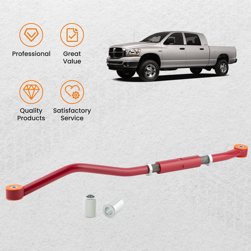 Front Adjustable Track Bar 2-3 Lift Red Compatible for Dodge Ram 2003-2009 with 2-3 lift